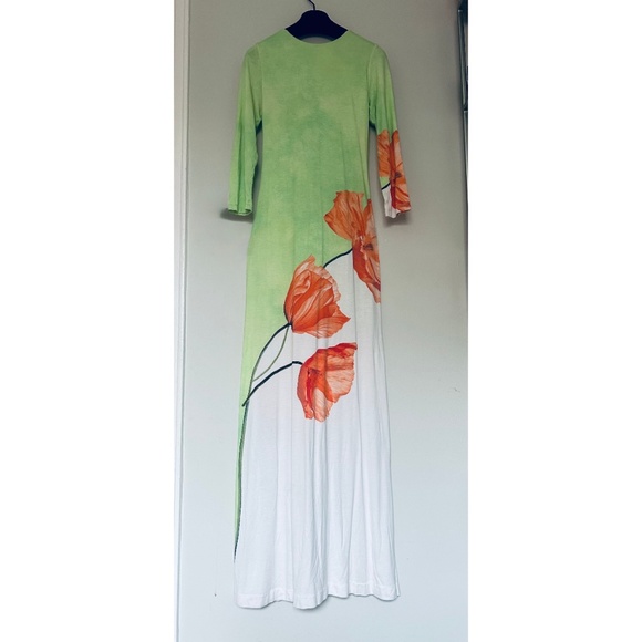 Alice + Olivia Delora Dream Life Sharp Green open-back maxi dress XS $595 - Picture 6 of 11